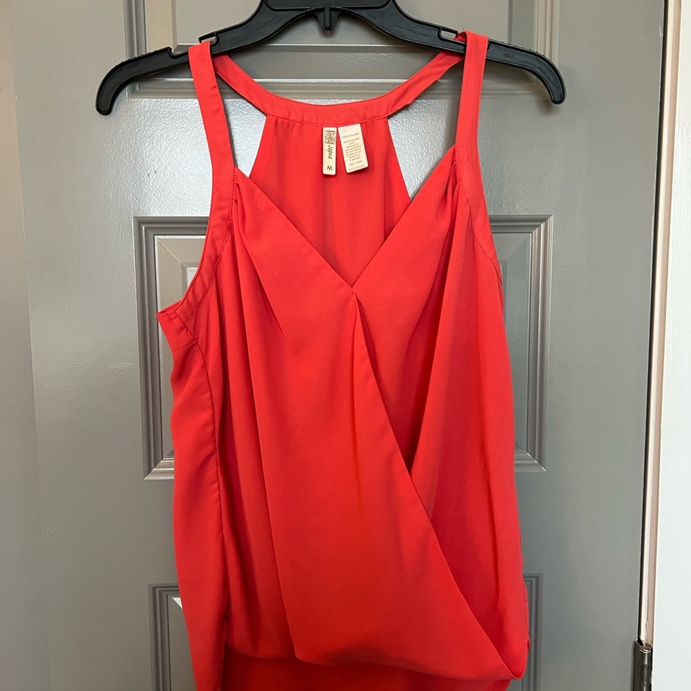 Burnt Orange Sleeveless Flowy Blouse Size Medium